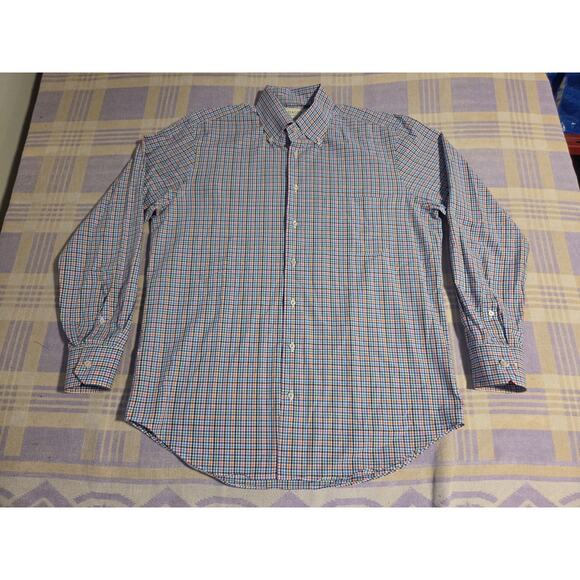 HAGEN Button Sport Shirt CARMEL FIT Men's LARGE L Plaid Check Cotton Multicolor - Picture 1 of 8